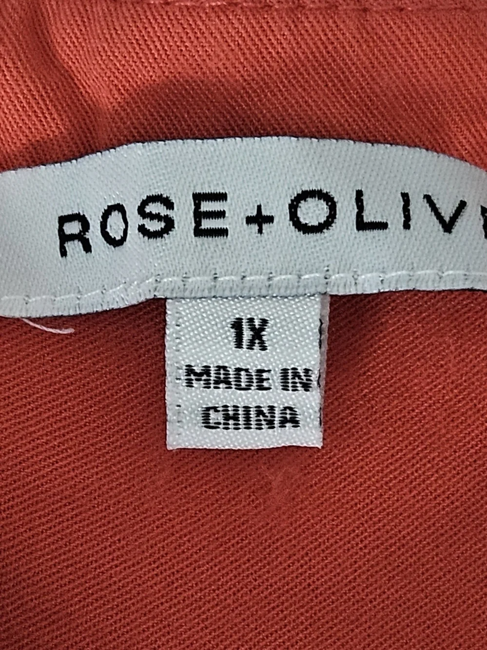ROSE + OLIVE Women's Coral Orange Henley Popover Top Sz 1X Pre-Owned